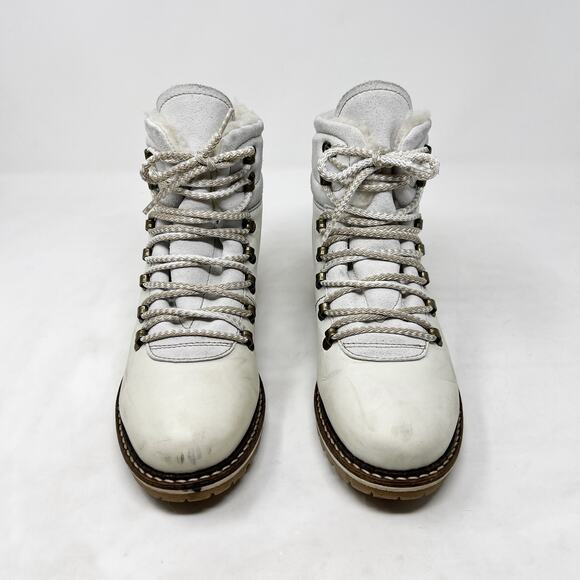[Bos & Co.] White Howe Waterproof Ankle High Lug Sole Leather Boots Size 40 US 9 - Picture 2 of 12